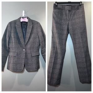 Chelsea Rose Plaid Blazer & Trouser Set Blazer 8 Pants 6 Career Workwear